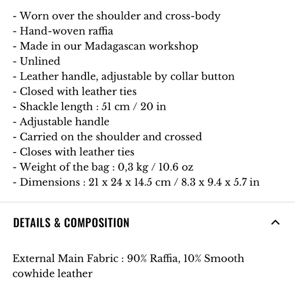 SÉZANE Mini Farrow Raffia Bag - Natural Raffia- Bucket Style Bag - Picture 3 of 5